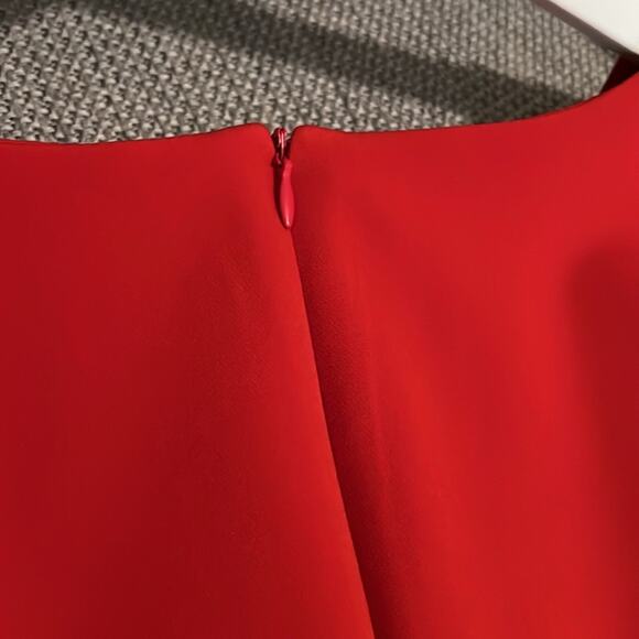 Tailored Crepe Midi Dress in Red - Picture 6 of 9